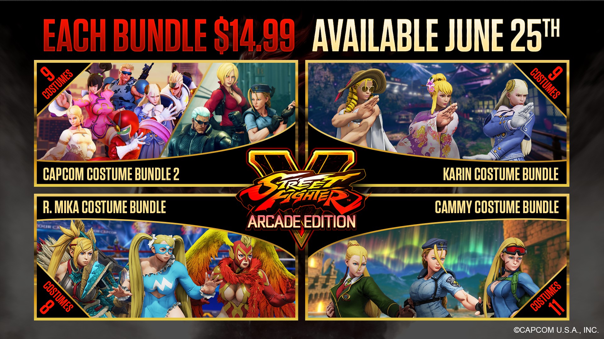 Street Fighter V Arcade Edition Summer Character Bundle Includes E